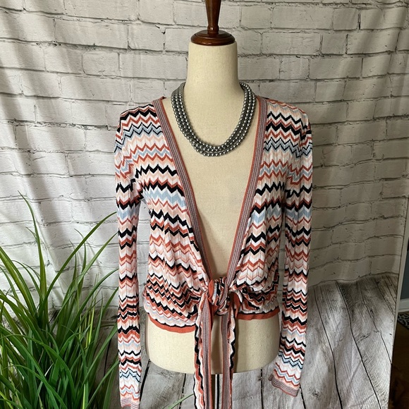 LasCana Venus- Top-Wrap/ Soft knit /long sleeved/ patterned/ tie at waist/ - Picture 2 of 9